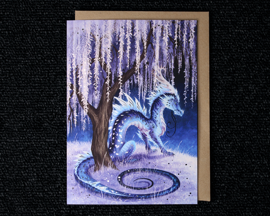 Under the Winter Tree - 5x7" Silver Foil Blank Greeting Card - 2CS