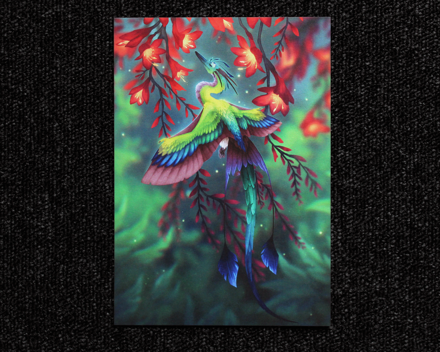 Hummingbird Dragon - A5 Pearlescent Print