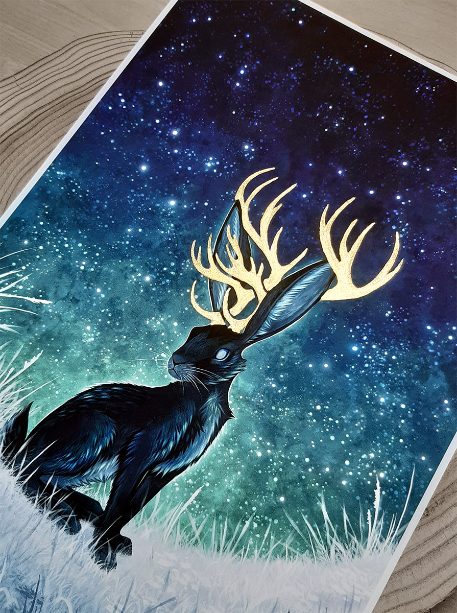 Watchful, colour variant - A4 print, plain or gold ink option - 2CS