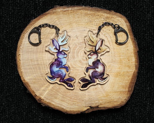 Jackalope - Double sided acrylic keyring charm