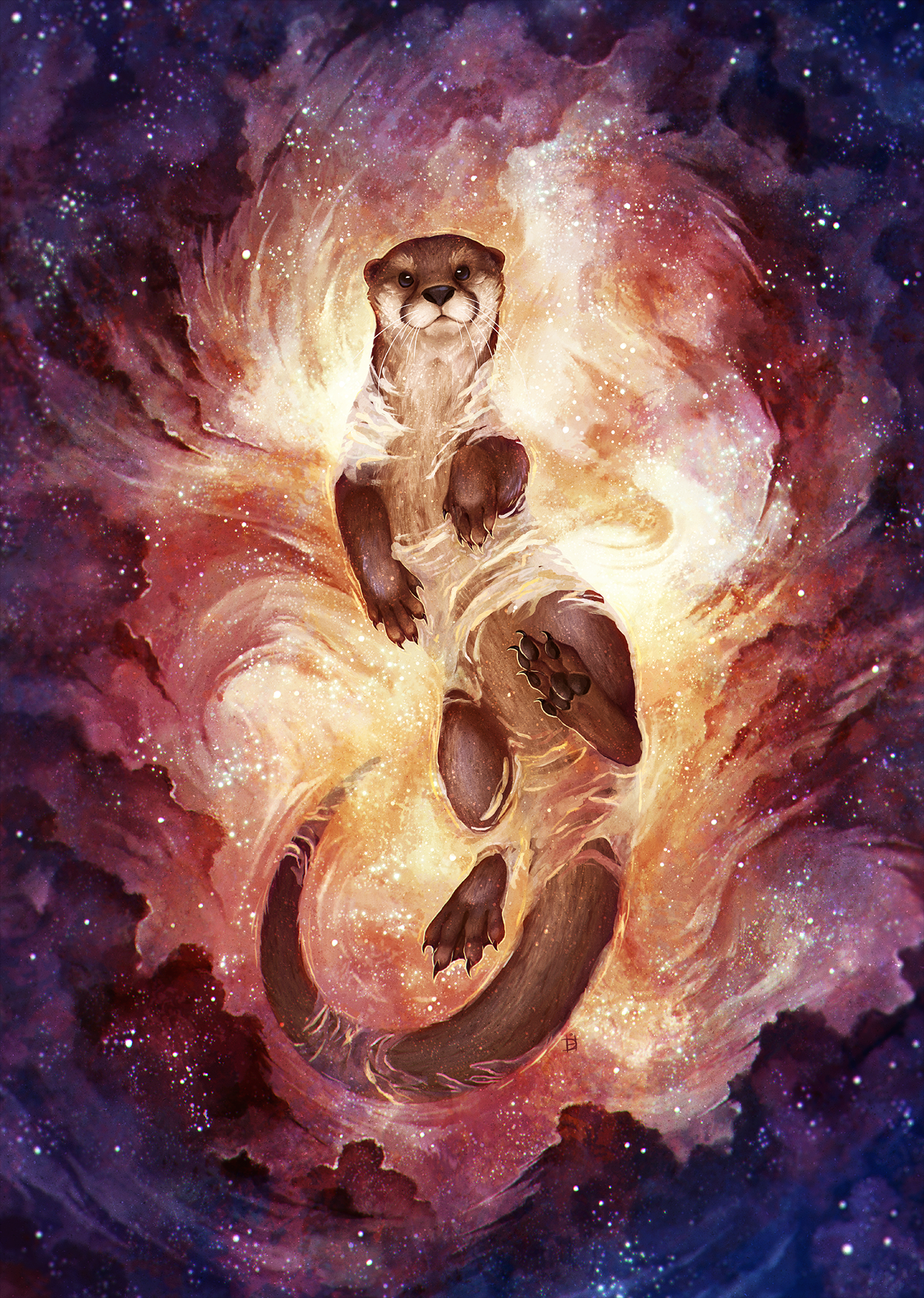 Otter Space (Alt Colour) - A5 Pearlescent Print - 2CS