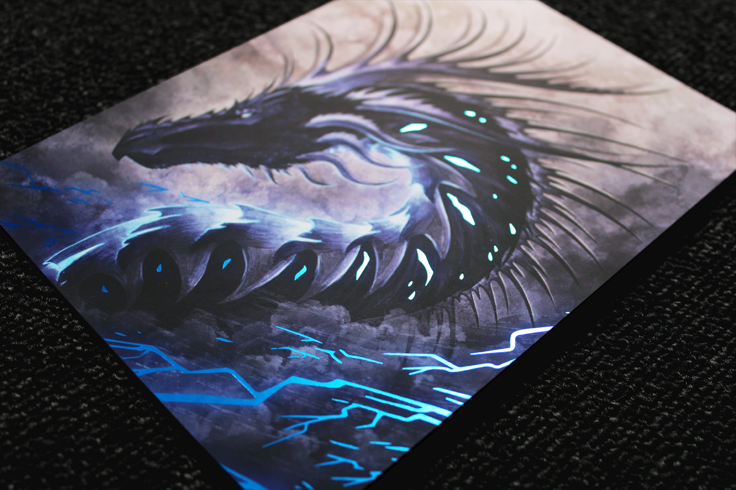 Lightning Dragon - A5 Blue foil Print - 2CS