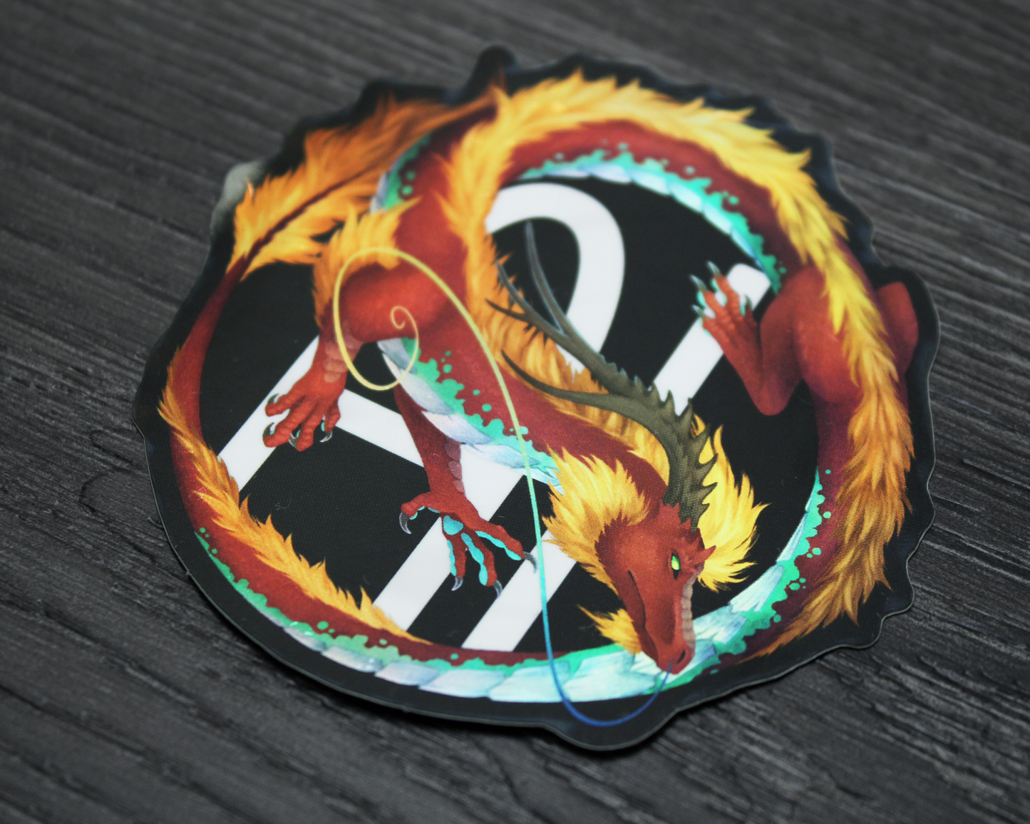 Anti Gen AI Dragon - Rainbow Holographic Vinyl Sticker