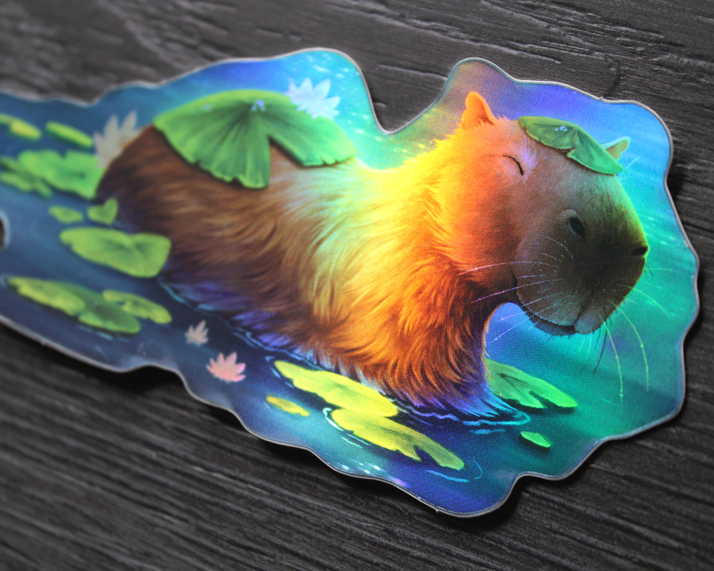 Happybara -  Holographic Rainbow Vinyl Sticker