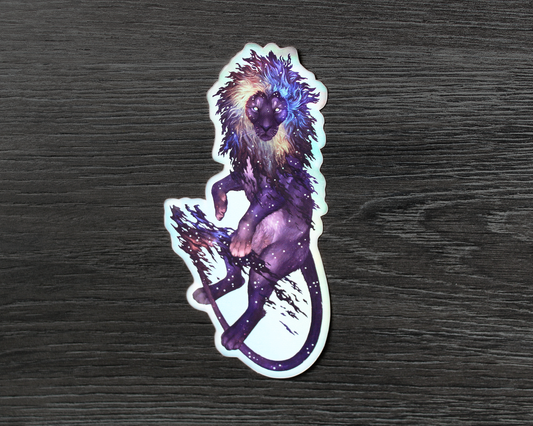 Lion's Mane Nebula - Rainbow Holographic Vinyl Sticker