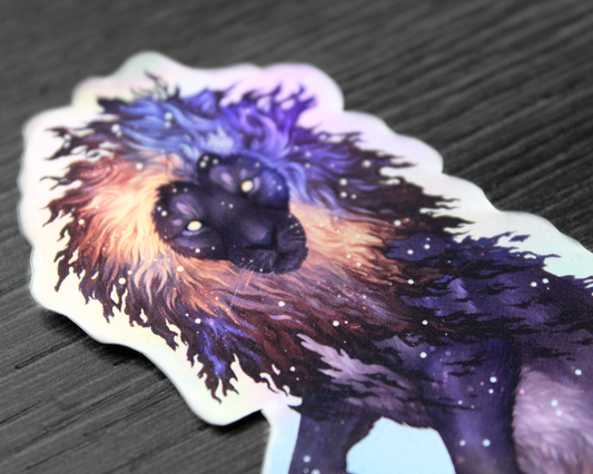 Lion's Mane Nebula - Rainbow Holographic Vinyl Sticker