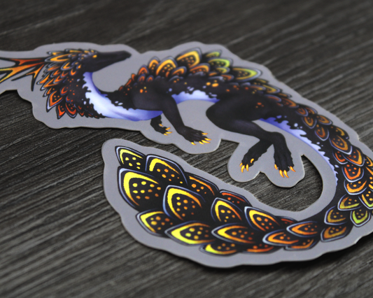 Leafy Dragon - Rainbow Holographic Vinyl Sticker