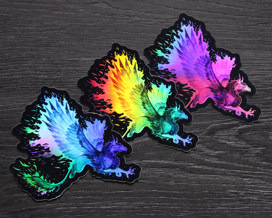 Gryphon - Rainbow Holographic Vinyl Sticker