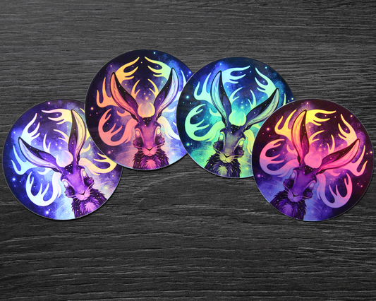 Stardust Jackalope - Holographic Sticker