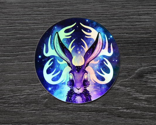 Stardust Jackalope - Holographic Sticker