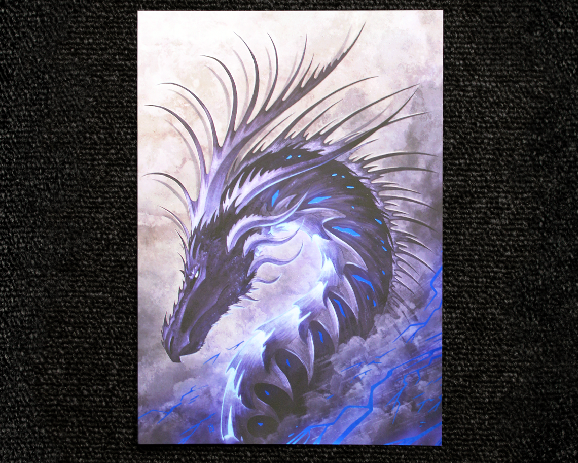 Lightning Dragon - A5 Blue foil Print - 2CS