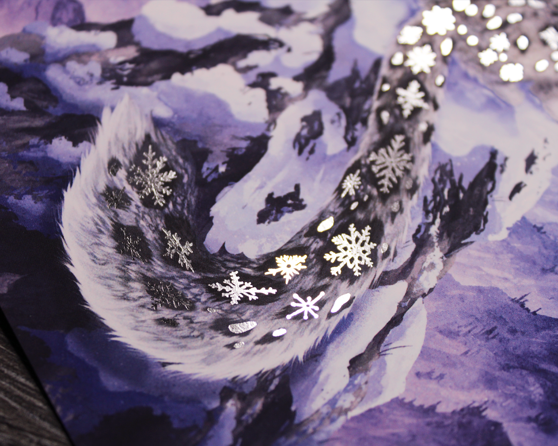 Misty Mountains - 5x7" Silver Foil Blank Greeting Card - 2CS