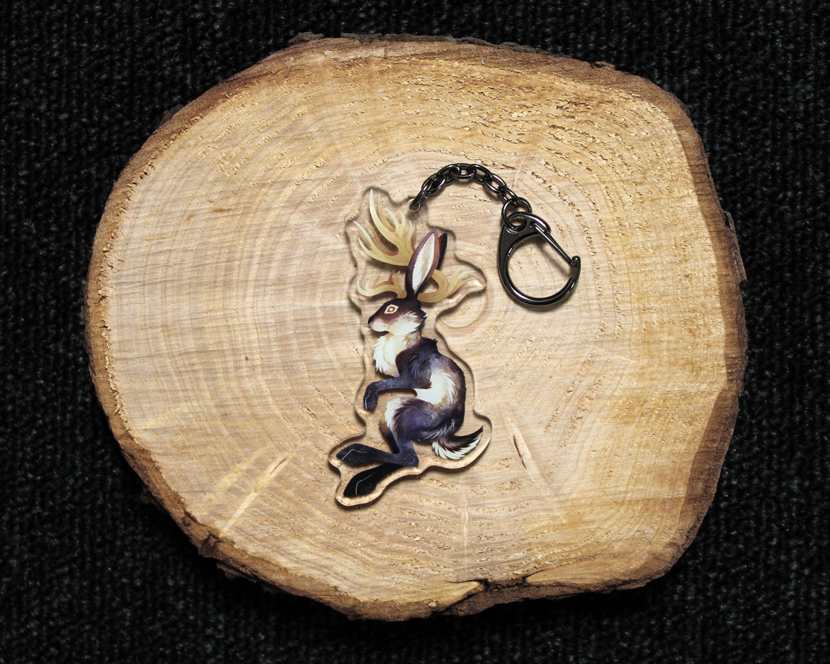 Jackalope - Double sided acrylic keyring charm