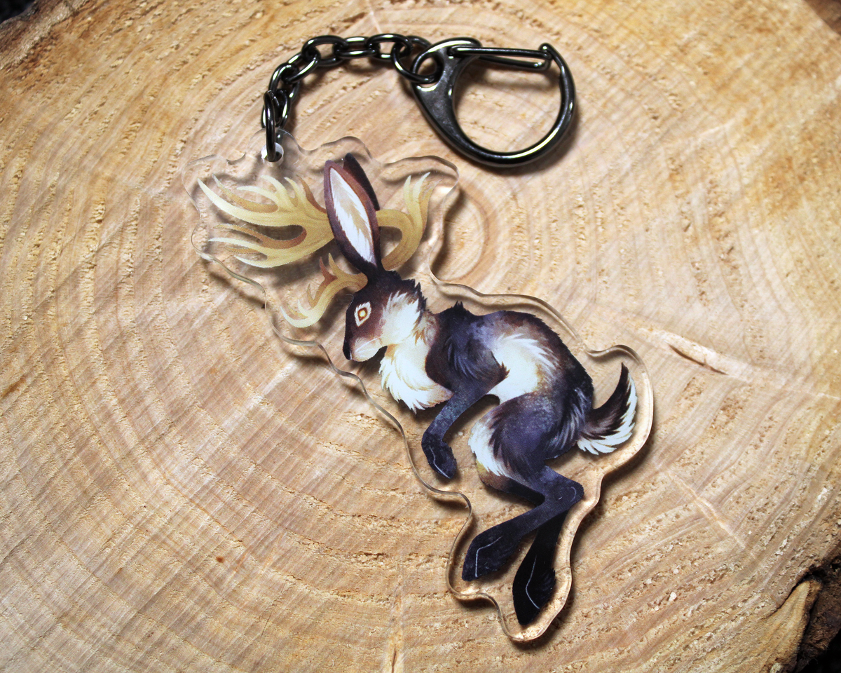 Jackalope - Double sided acrylic keyring charm