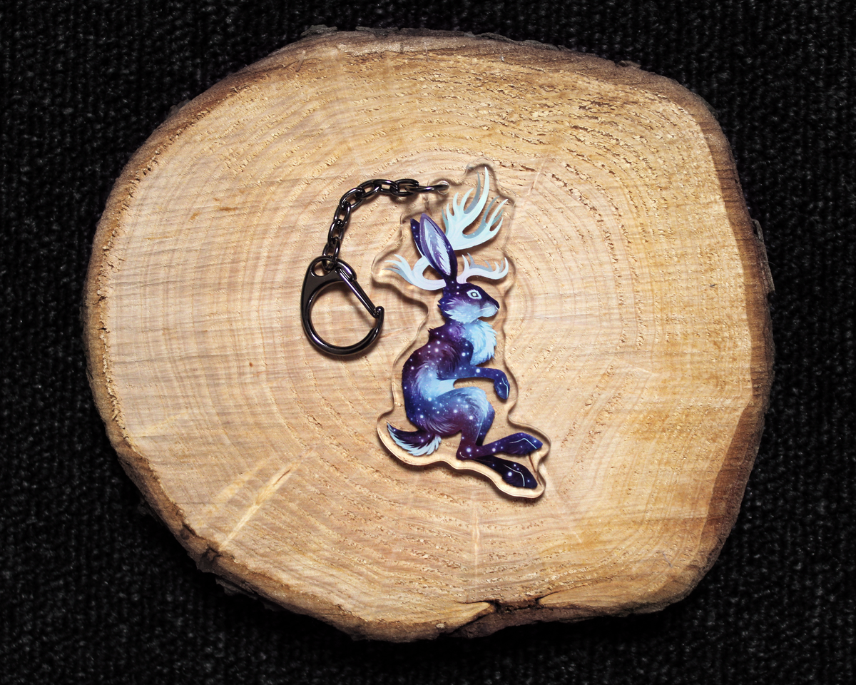 Jackalope - Double sided acrylic keyring charm