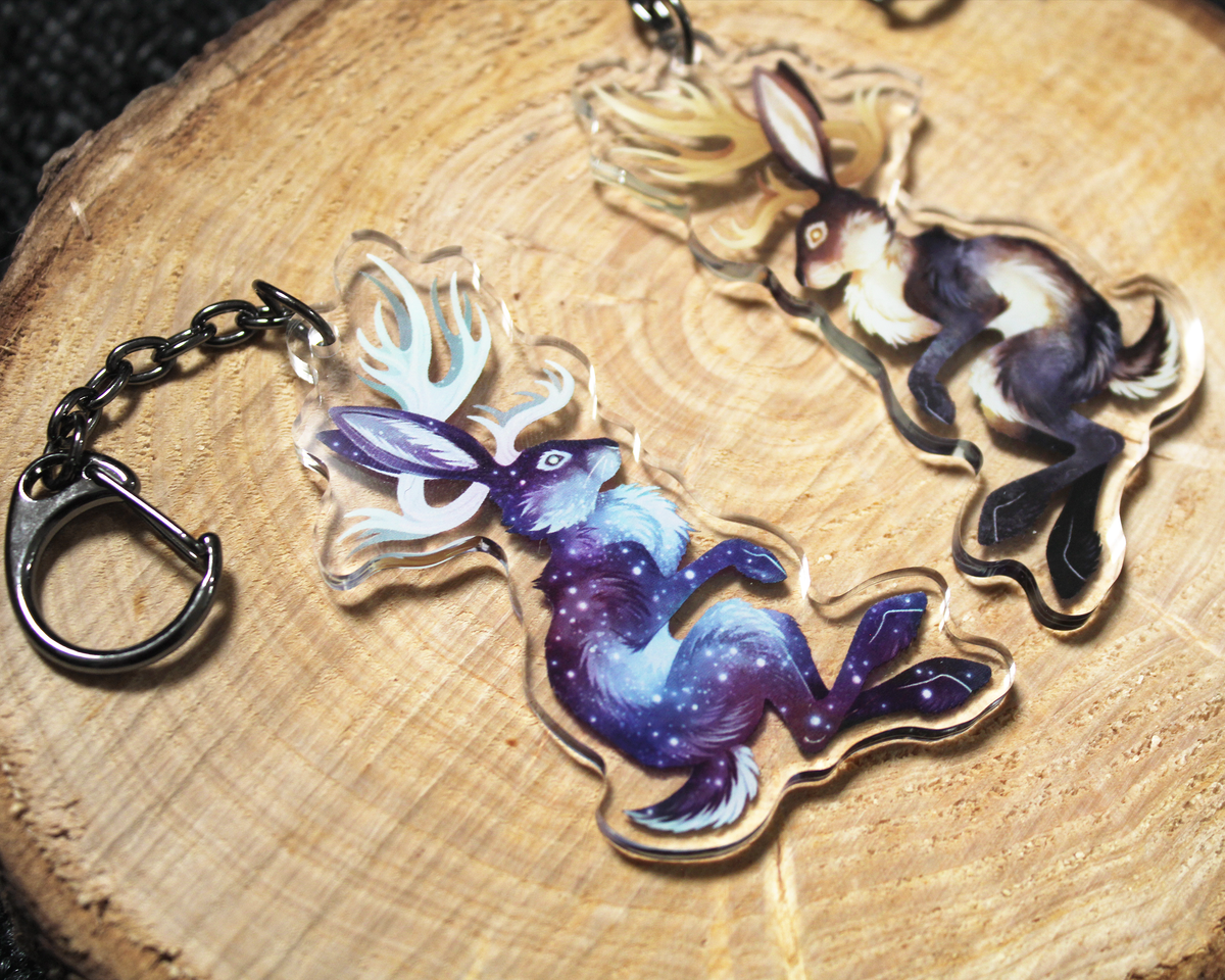 Jackalope - Double sided acrylic keyring charm