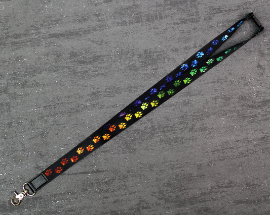 Colourful Cosmic Paws - Lanyard