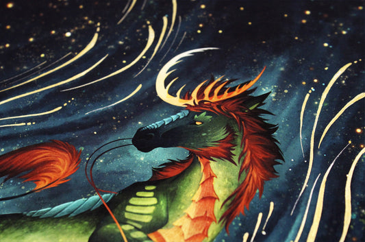 Dream Caster - A4 Gold ink hand embellished print  - 2CS