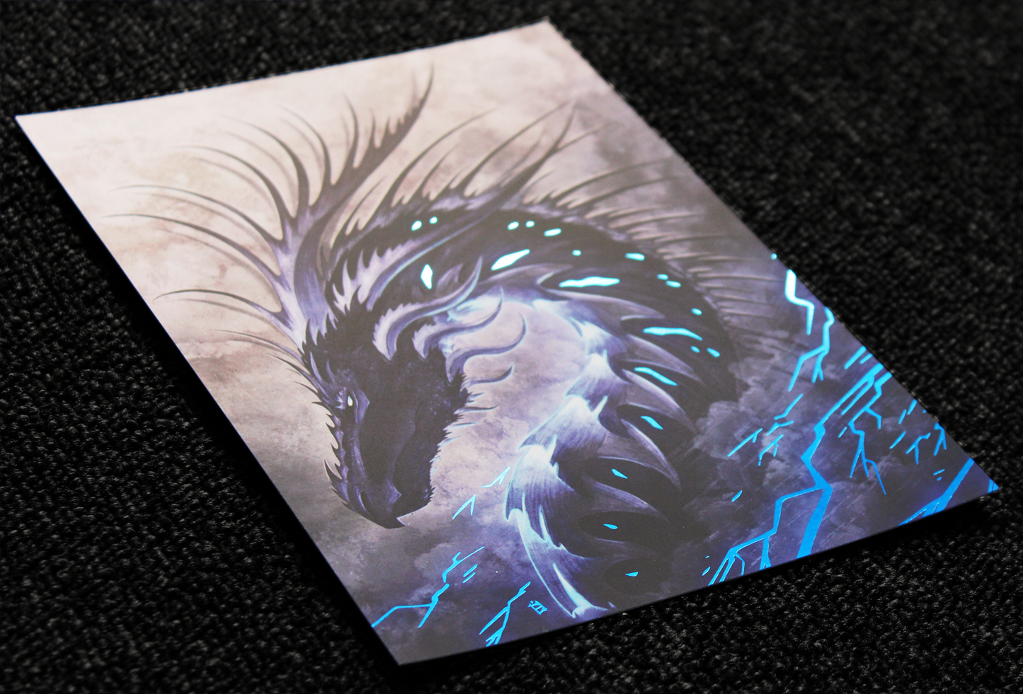 Lightning Dragon - A5 Blue foil Print - 2CS