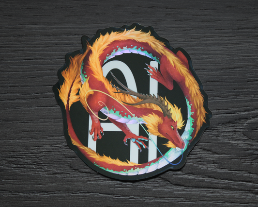 Anti Gen AI Dragon - Rainbow Holographic Vinyl Sticker