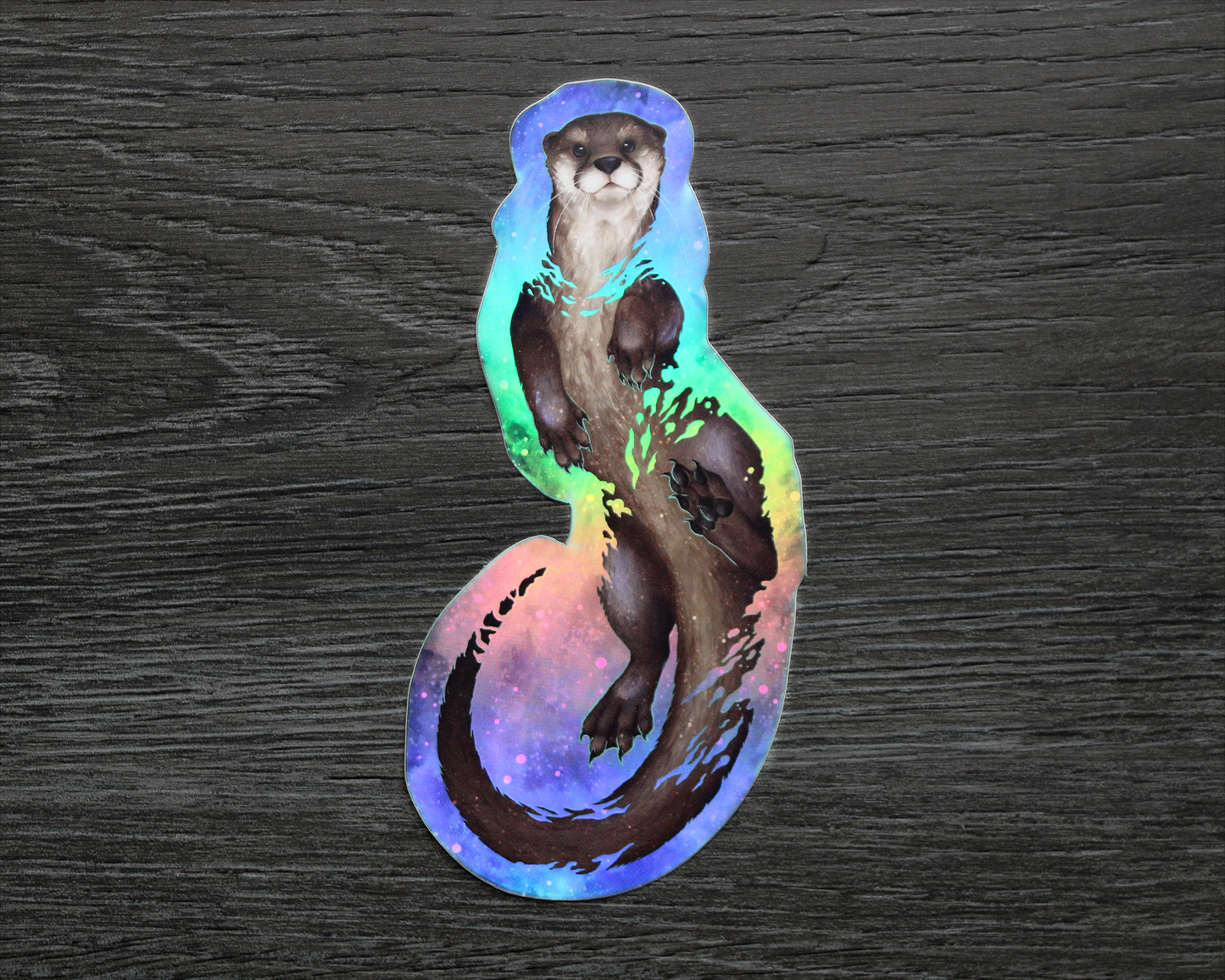 Otter Space - Rainbow Holographic Vinyl Sticker