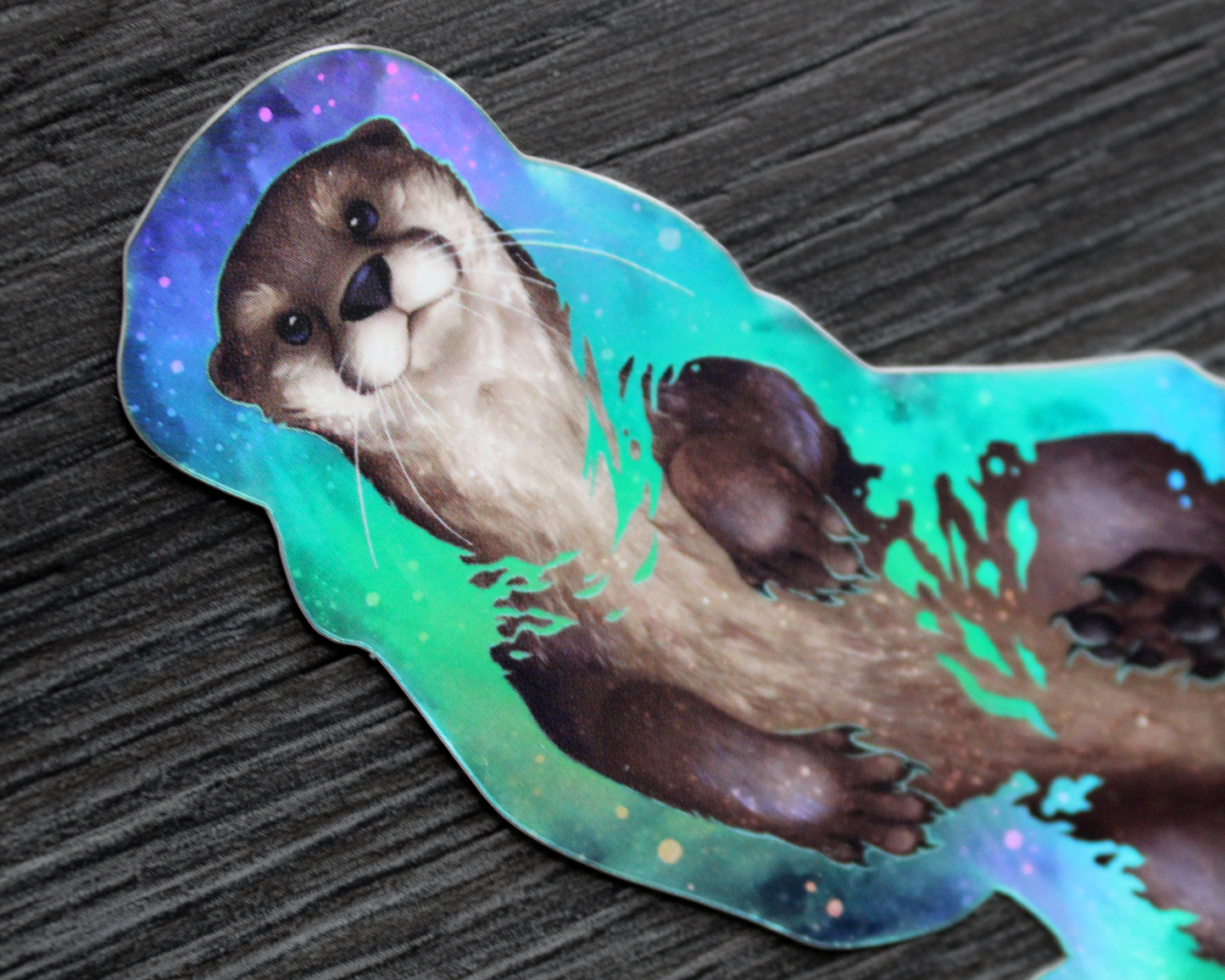 Otter Space - Rainbow Holographic Vinyl Sticker