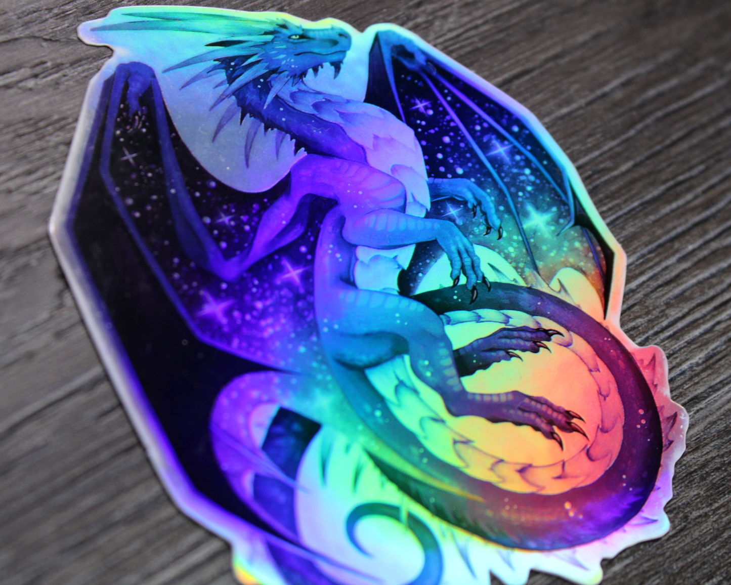 Blue Celestial and Red Dragon Vinyl Stickers
