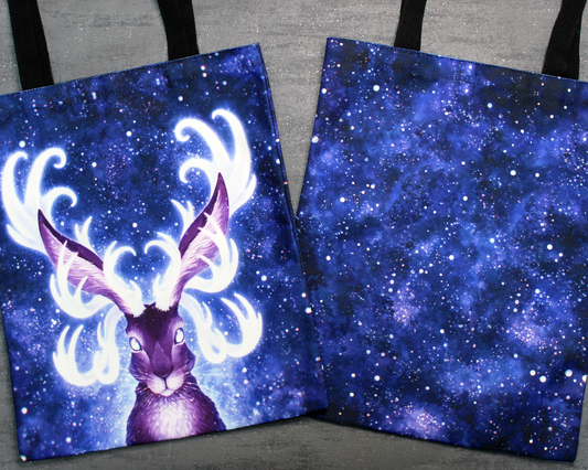 Stardust Jackalope - Canvas Tote Bag