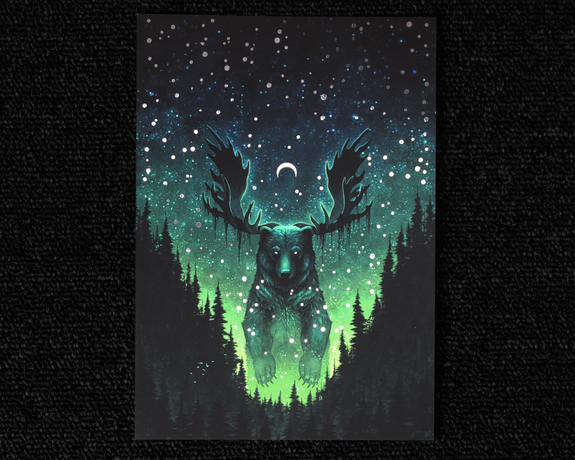 Forest Keeper - A5 silver foil Print - 2CS