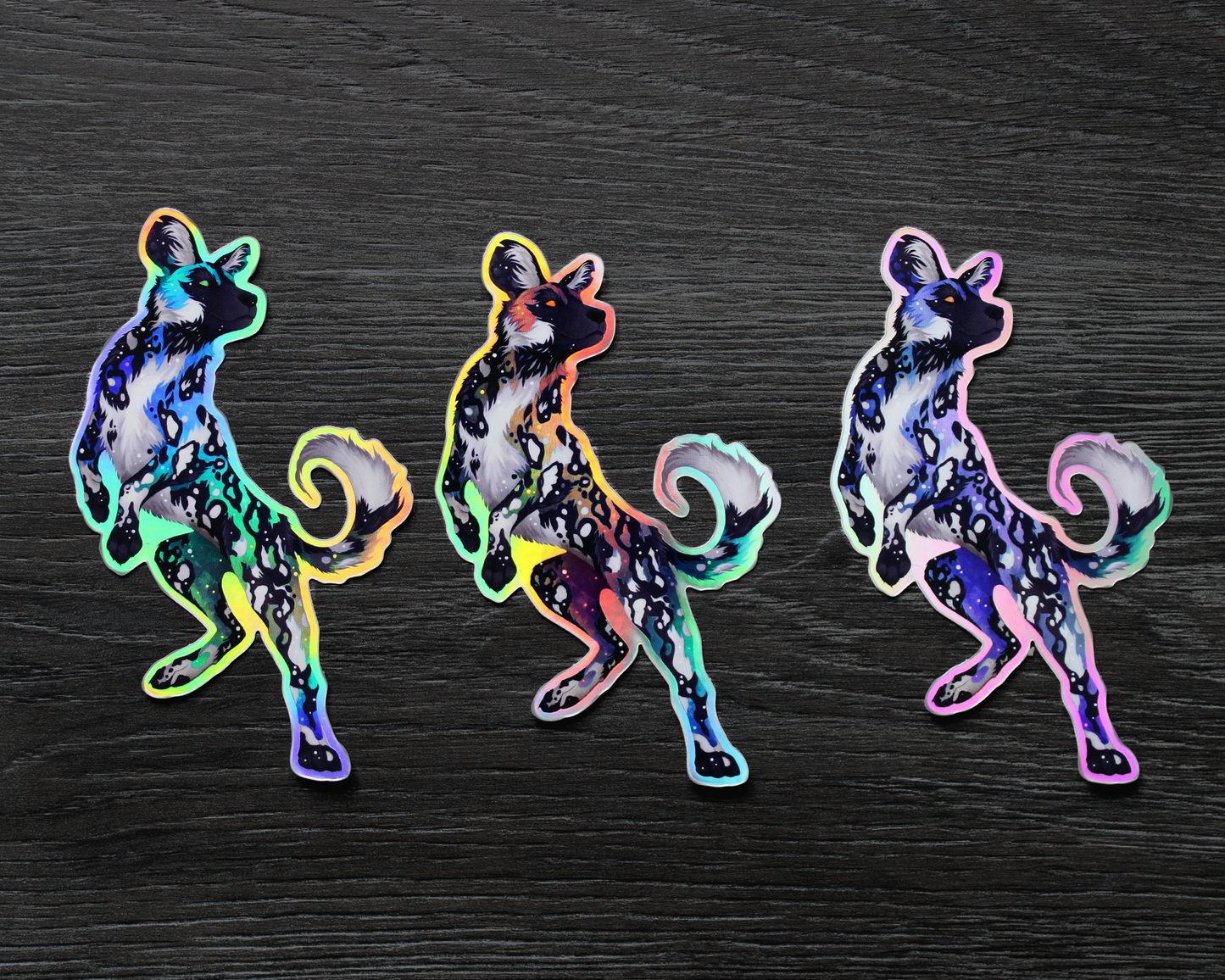 Cosmic Painted Dogs Vinyl Stickers