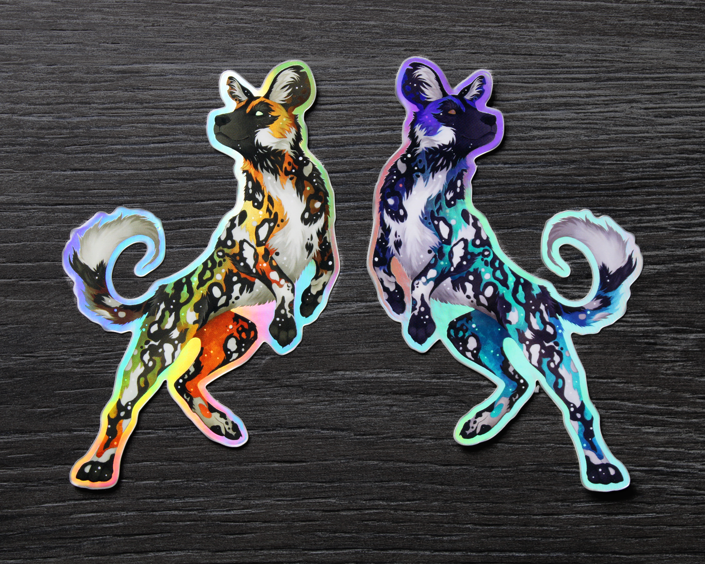 Cosmic Painted Dogs Vinyl Stickers