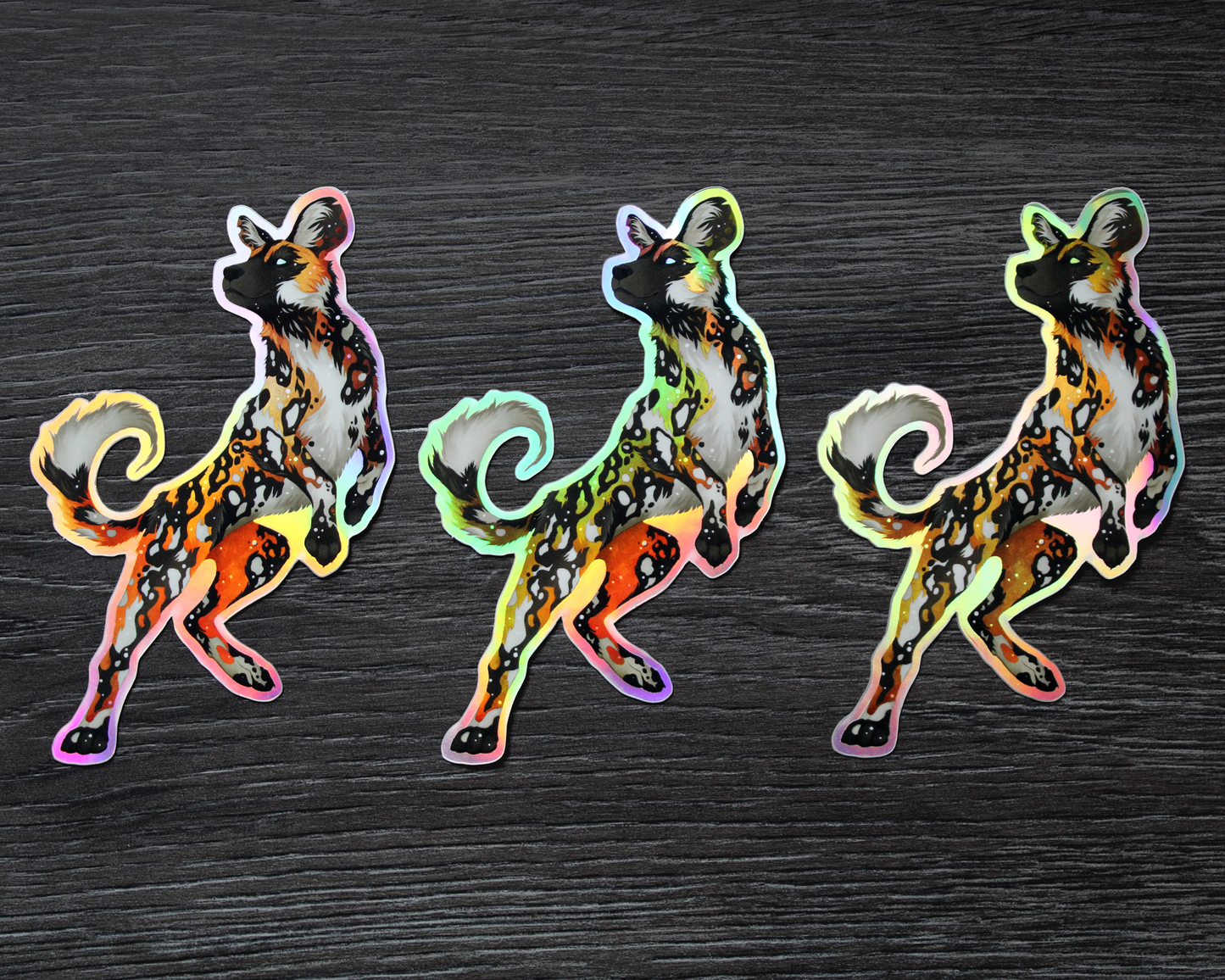 Cosmic Painted Dogs Vinyl Stickers