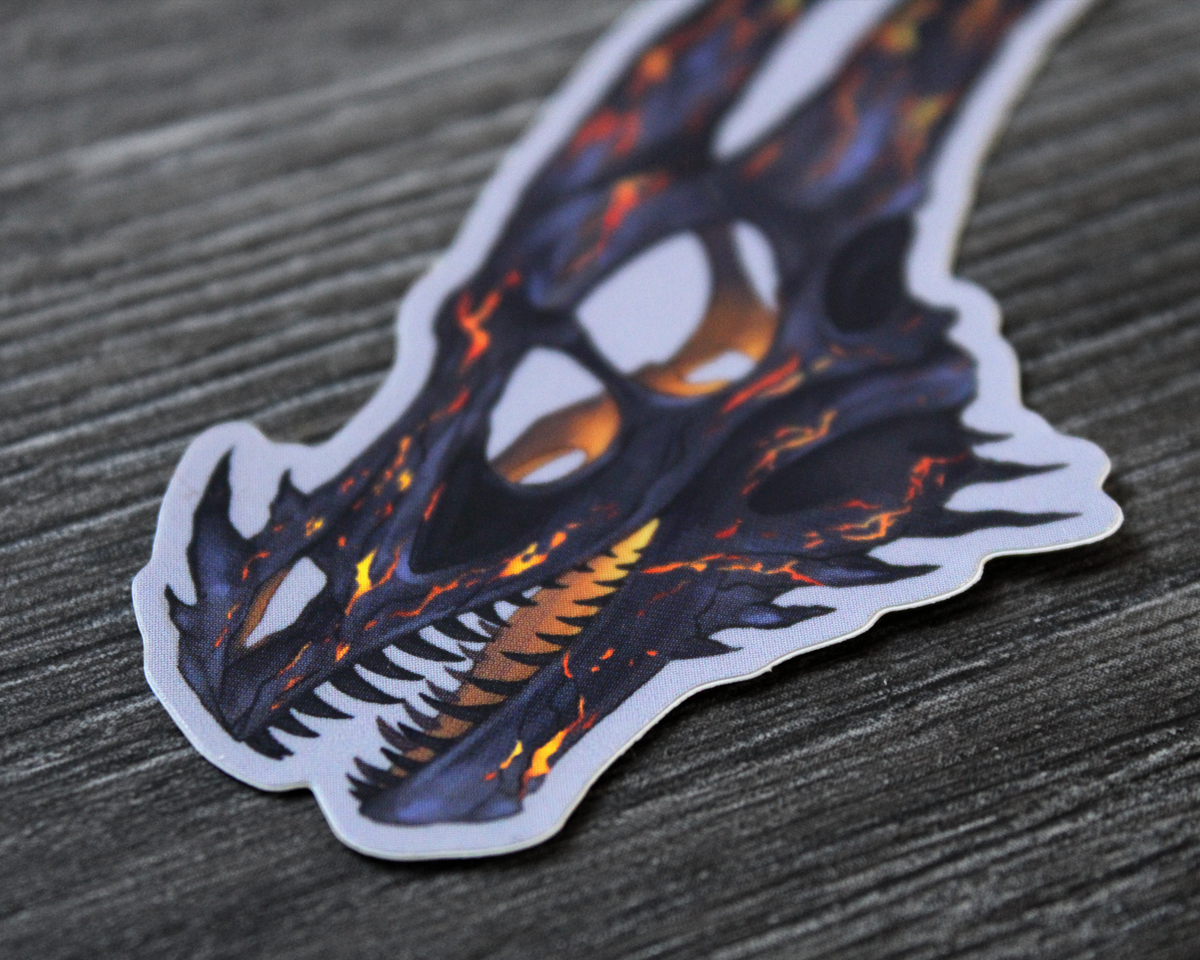 Dragonkin Sticker Dragon Skull - Vinyl Sticker – Kanizo