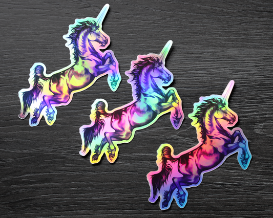 Unicorn - Rainbow Holographic Vinyl Sticker