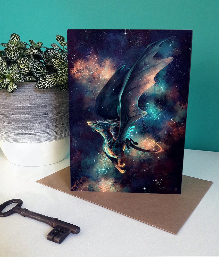Cosmic Dragon - 5x7" Blank Greeting Card