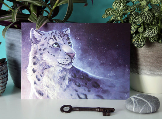 Snow Leopard - A5 Pearlescent Print