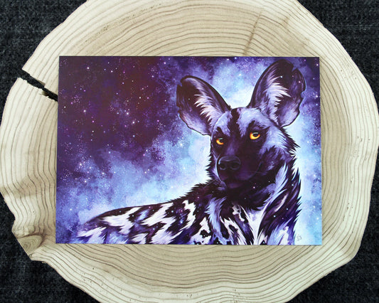 Cosmic Painted Dog - A5 Pearlescent Print
