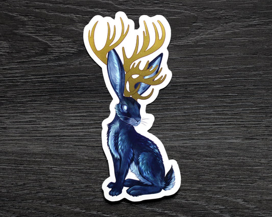 Jackalope Metallic Vinyl Sticker